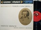 BEETHOVEN VIOLIN CONCERTO- JASCHA HEIFETZ/ MUNCH- RCA LIVING STEREO LSC-1992- NM