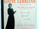 LOTTE LEHMANN Farewell Recital NYC 1951 Gatefold / LP + 10