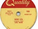 Rare 1959 CARL MANN Rock'n Roll 78 RPM Record. Mona Lisa