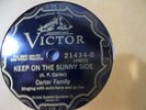 Pre War Country Gospel the Carter Family KeepOn The Sunny Side Vic 21434 1928 E
