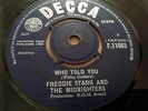 FREDDIE STARR & THE MIDNIGHTERS * PETER GUNN LOCOMOTION *RARE 7