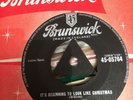 BING CROSBY IT'S BEGINNING TO LOOK LIKE CHRISTMAS UK TRI BRUNSWICK 45-05764 RARE
