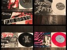 THE SPITS 4x 7”/insert/sticker punk synth briefs epoxies exploding hearts spider