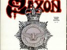 Saxon Strong Arm Of The Law + Patch vinyl LP album record UK CAL120 CARRERE