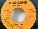 Rosie and the Originals Highland 1011 ANGEL BABY (AUTOGRAPHED DOO WOP) PLAYS VG+