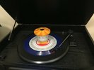vintage Magic Mirror carousel and 4 Red Raven vinyl movie records