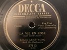 JAZZ PERSONALITY 78 Louis Armstrong on Decca 27113 in V++ / E- LA VIE EN ROSE