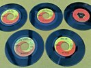 5 X BEATLES SINGLES - 1 X ORIG CANADA 3 x ORIG & 1 X RE-ISSUE USA CAPITOL 45'S
