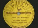 BLUES ROCKER + BLUES- SAMMY LEWIS - I FEEL SO WORRIED - HEAR- 1955 SUN 218