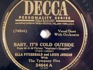 ELLA FITZGERALD LOUIS JORDAN Baby It's Cold Outside DECCA 78 RPM E+ christmas