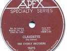 EVERLY BROTHERS Rock'n Roll 78 RPM Record. Claudette / All I Have to Do is Dream
