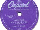 1959 JEAN SHEPARD Country 78 RPM Record. Sweetheart Don’t Come Back