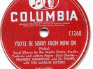 FRANKIE YANKOVIC & His Yanks 78 RPM Record. You’ll Be Sorry from Now On