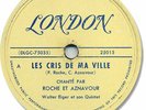 Rare ROCHE & AZNAVOUR 78 RPM Record. Les cris de ma ville