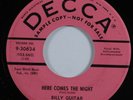 Rockabilly 45 BILLY GUITAR HIS NIGHTHAWKS Here Comes The Night DECCA promo HEAR