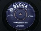 TOM JONES   Stop Breaking My Heart   MINT   1966 UK DECCA F 12349   Northern Sou