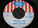 Larry Evans   Country Girl / Walk Along   USA   Chicago teen 45 HEAR