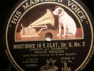 ISOLDE MENGES violin CHOPIN Nocturne E Flat BACH Air on the G String HMV D1288