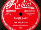 The Vocaleers 1954 DOO WOP 78 Angel Face / Lovin' Baby on Red Robin Label MINT-