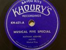 CAJUN FRENCH 78 NATHAN ABSHIRE MUSICAL FIVE SPECIAL KHOURY'S 631 MINT- BEAUTY