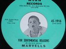 Doo Wop Soul 45 MARVELLS For Sentimental Reasons / Come Back Winn