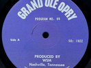 PORTER WAGONER GRAND OLE OPRY ORIGINAL RADIO SHOW RECORD DAVID STRINGBEAN AKEMAN