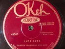 Okeh 45202 Carter Brothers & Son LIZA JANE  78 rpm Country 1928 E