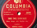 Memphis Minnie 78 Three Times Seven Blues / Shout The Boogie on Columbia. VG+++