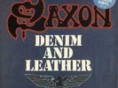 Saxon Denim And Leather - Blue vinyl vinyl LP album record UK EMS1163