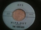 THE SURFARIS 45' RECORD WIPE-OUT SURFER JOE DFS LABEL SUPER RARE NEAR MINT -