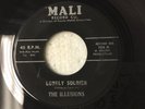 THE ILLUSIONS/ HEY BOY / LONELY SOLDIER DOO WOP 45 on MALI 2ND PRESS VG+ Z224