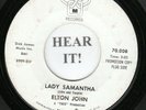 Elton John RARE 70s ROCK 45 (DJM 008 PROMO) Lady Samantha/All Across the Havens