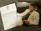 MICHAEL JACKSON HAND SIGNED AUTOGRAPH THRILLER VINYL LOA MJJ PROD CARD BOB JONES
