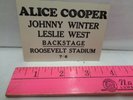 alice cooper 1972 1973 Backstage pass Roosevelt Stadium 7/6  w/ johnny winter