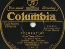 Don Voorhees 'Clementine'/Eddie Thomas 'Where Is...' Columbia 1180-D 10 78 rpm