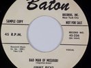 JIMMY RICKS: Bad Man of Missouri US BATON Northern Soul Popcorn 45 Promo HEAR