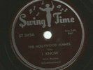 DOOWOP R&B 78 - HOLLYWOOD FLAMES - I KNOW - HEAR - 1953 SWING TIME 345