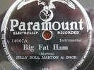 JELLY ROLL MORTON Jazz 78. Big Fat Ham / Muddy River Blues. Paramount 14007 VG+