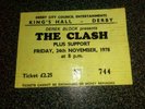 The CLASH original ticket rare, punk sex pistols  stiff little fingers