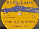 Rare SUNNYLAND SLIM Going Back To Memphis 1954 BLUE LAKE 105 Orig BLUES 78 MINT-