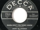 JACKIE LEE COCHRAN Mama Don't You Think I Know Decca Rockabilly 45 HEAR