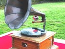 HIS MASTER'S VOICE GRAMOPHONE with 60 Plus Phonograph Records