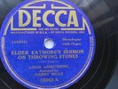 Louis Armstrong 78rpm Single 12-inch Decca Records #15043 Elder Eatmore's Sermon