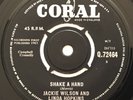 JACKIE WILSON AND LINDA HOPKINS  - SHAKE A HAND rare 1963 CORAL 45 Q.72464