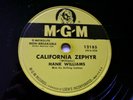 HANK WILLIAMS  California Zephyr  MGM 1956 Honky Tonk 78 EX
