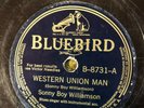 Bluebird 8731  Sonny Boy Williamson  WESTERN UNION MAN delta Blues 78rpm 1940 V