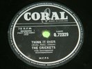 BUDDY HOLLY and THE CRICKETS : Think it over - Original 1958 UK Coral 78rpm 204