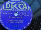 Los Madrugadores 78rpm Single 10-inch Decca Records #10348 El Bandolero