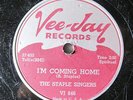 STAPLE SINGERS-I'M COMING HOME ON VEE-JAY BLUES 78RPM-VG++