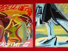 2 Steve Keene Pop Art Paintings Jazz LP Record Covers Duke Ellington Sonny Clark
